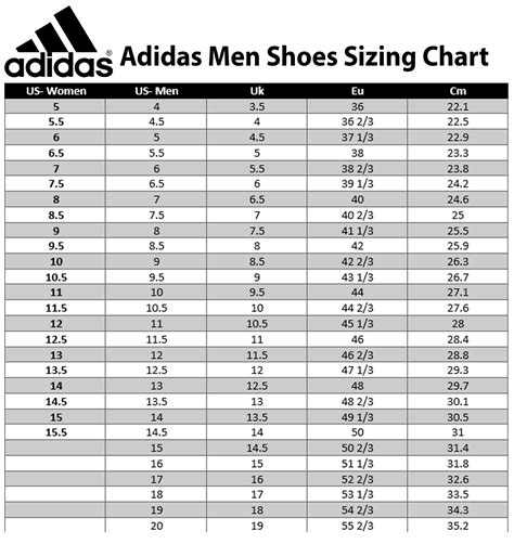 size chart adidas spezial